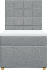 vidaXL Κρεβάτι Boxspring με Στρώμα Ανοιχτό Γκρι 80x200 εκ. Υφασμάτινο