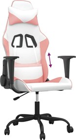 vidaXL Καρέκλα Gaming Λευκό και Ροζ από Συνθετικό Δέρμα