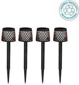 Φωτιστικό Δαπέδου Ηλιακό Gretita LUMGRT039NXSLNW (Σετ 4Τμχ) Φ7x39cm Led 2Lm 3000K Black New Garden
