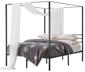 VEVOR Queen Size Canopy Bed Frame Metal Canopy Bed with Four Posters Black