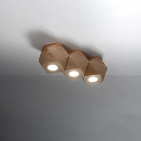 Sollux Φωτιστικό οροφής Woody 3,ξύλο,3xGU10/40w