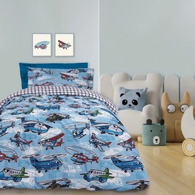 Σεντόνια Παιδικά 4829 (Σετ 3τμχ) Blue Das Kids Single 170x240cm Cotton-Polyester