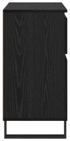 vidaXL Πλαϊνό γραφείο με συρτάρι Μαύρη Οξυά 60 x 35 x 70 cm