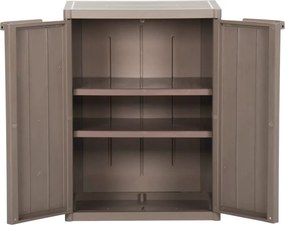 vidaXL Ντουλάπι Αποθήκευσης Κήπου Καφέ 65x45x88 εκ. PP Εμφάνιση Ξύλου