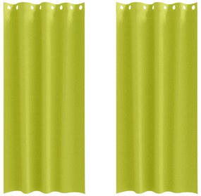 vidaXL Κουρτίνες με κουρτίνες 2 pcs Λαχανί 225 x 140 εκ. Πολυεστέρας