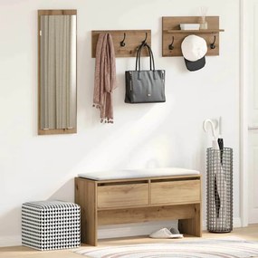 vidaXL Σετ επίπλων χωλ 4 pcs Καρυδιά Χειροποίητης Εργασίας
