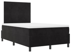 vidaXL Κρεβάτι Box Spring με Στρώμα & LED μαύρο 120x190 εκ. Βελούδο