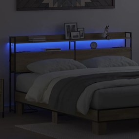 vidaXL Κεφαλάρι με ράφι Sonoma Δρυς 200 cm Επεξεργασμένο ξύλο