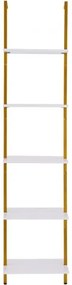VEVOR Industrial Square Pipe Shelf 5 Tier 15.6x11.8in Wall-Mount Gold White