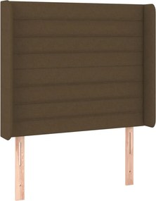 vidaXL Κρεβάτι Boxspring με Στρώμα &amp; LED Σκ.Καφέ 90x190 εκ. Υφασμάτινο