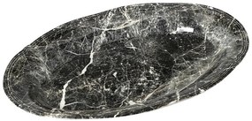 Πιατέλα Σερβιρίσματος Stoneware Μαύρη Marble ESPIEL 33x22εκ. RPM206K2