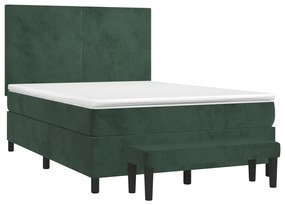 ΚΡΕΒΑΤΙ BOXSPRING ΜΕ ΣΤΡΩΜΑ ΣΚΟΥΡΟ ΠΡΑΣΙΝΟ 140X200ΕΚ. ΒΕΛΟΥΔΙΝΟ 3137728