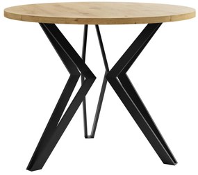 Τραπέζι Dearborn 105, Μαύρο, Artisan βελανιδιά, 50cm, 14 kg, Πλαστικοποιημένη μοριοσανίδα, Μέταλλο | Epipla1.gr