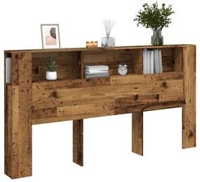 Κεφαλάρι Με Αποθηκευτικό Χώρο 200x18,5x102,5 εκ. Επεξ. Ξύλο