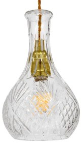 GloboStar RUM 01514 Vintage Κρεμαστό Φωτιστικό Οροφής Μονόφωτο 1 x E27 Γυάλινο Διάφανο Φ14 x Υ23cm