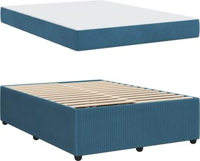 vidaXL Σκελετός Κρεβατιού με στρώμα Μπλε 140 x 200 cm ύφασμα