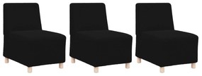 vidaXL Καθίσμα Σαλονιού 3 pcs Μαύρο 55 x 74 x 82 εκ. Βελούδο