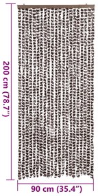 vidaXL Σήτα Εντόμων Καφέ και Λευκό 90 x 200 εκ. από Σενίλ