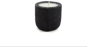Κεραμικό Κηροπήγιο Mingi Black Spot Gray Small (11x11x10) Soulworks 0630029
