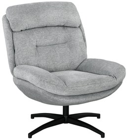Περιστρεφόμενη πολυθρόνα HOMCOM, περιστροφή 360 μοιρών, ύφασμα chenille, ενσωματωμένα μπράτσα, ατσάλινα πόδια, Γκρι, Μαύρο