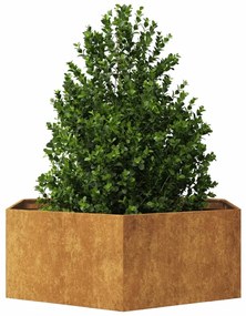 vidaXL Ζαρντινιέρα Κήπου Εξάγωνη 138x120x45 εκ. Χάλυβας καιρού