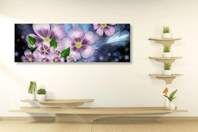 Εικόνα μωβ λουλούδια φαντασίας - 150x50