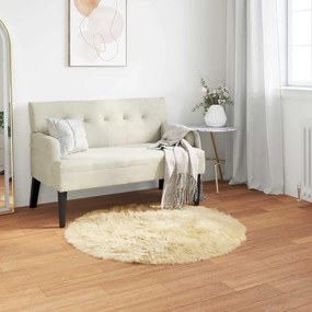vidaXL Χαλί από τεχνητό πρόβειο δέρμα TAFALLA Κρεμ Ø 120 cm
