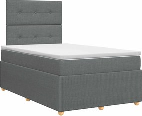 vidaXL Κρεβάτι box spring με στρώμα Σκούρο Γκρι 120 x 190 cm Ύφασμα