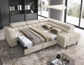 Γωνιακός καναπές Ferucce-Krem-Δεξιά