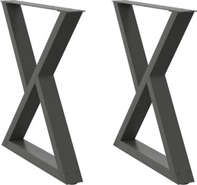 vidaXL Πόδια Τραπεζαρίας 2 τεμ. Ανθρακί 80x(72-73,3) εκ. Ατσάλι