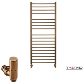 Thermo BELLAVIA Θερμαινόμενη πετσετοκρεμάστρα από ανοξείδωτο χάλυβα με υδραυλική λειτουργία 120x50cm Antique Brass