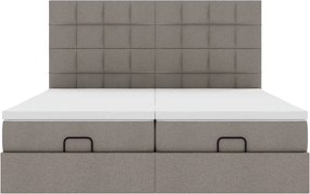 vidaXL Οθωμανικό κρεβάτι με στρώματα Taupe 160x200cm ύφασμα
