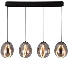 Φωτιστικό Οροφής - Ράγα Melanie 4312000 84,5x142cm Led 1526lm 23W 3000K Smoke-Black Viokef