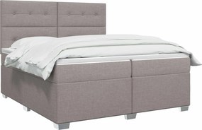 vidaXL Κρεβάτι box spring με στρώμα Taupe 200 x 200 cm Ύφασμα