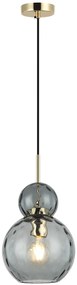 Φωτιστικό Κρεμαστό Μονόφωτο 1xE27 D180x H1500mm Μέταλλο Χρυσαφί-Γυαλί Φιμέ Viokef Firenze 4294400