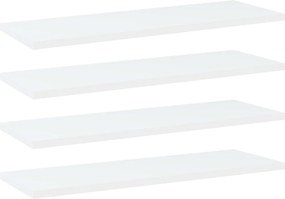 vidaXL Ράφια Βιβλιοθήκης 4 τεμ. Λευκά 60x20x1,5 εκ. από Επεξ.Ξύλο