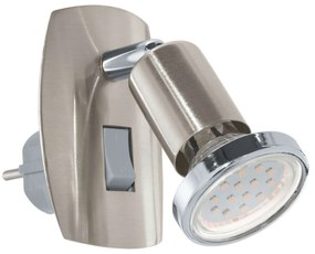 Φωτιστικό Σποτ Με Πρίζα Led 92924 Χρωμέ Mini 4 Eglo Metal, Plastic