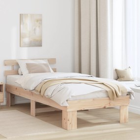 vidaXL Κρεβάτι με Κεφαλάρι 100x200 εκ. Μασίφ Ξύλο Πεύκου