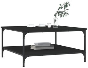 vidaXL Τραπεζάκι Σαλονιού Μαύρο 80x80x40 εκ. από Επεξεργασμένο Ξύλο