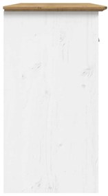vidaXL Ντουλάπι BODO Λευκό/Καφέ 115,5x44x80 εκ. από Μασίφ Ξύλο Πεύκου