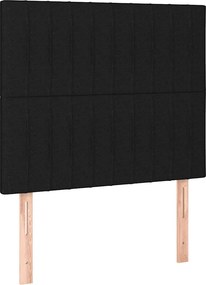 vidaXL Κρεβάτι Boxspring με Στρώμα Μαύρο 80 x 200 εκ. Υφασμάτινο