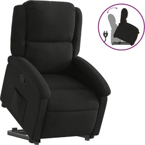 vidaXL Πολυθρόνα Ανακλινόμενη με Ανύψωση Μαύρη Υφασμάτινη