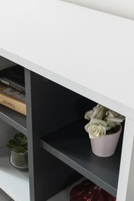 Έπιπλο Τηλεόρασης Λευκό / Ανθρακί SOCLUPA 100x35x20
