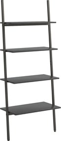 vidaXL Ραφιέρα Κεκλιμένη 4 Επιπέδων Μαύρη 64 x 34 x 150,5 εκ.