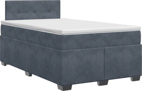vidaXL Κρεβάτι box spring με στρώμα Σκούρο Γκρι 120 x 190 cm Βελούδο