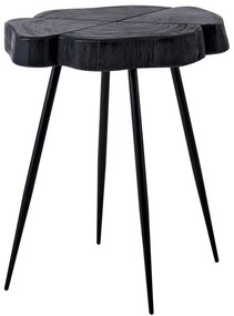WOODWELL ΕΑ7083KOVIL Τραπεζάκι Σαλονιού Καθιστικού - Μέταλλο Βαφή Μαύρο - Ξύλο Ακακία Μαύρο +/-45x35x53cm ΕΑ7083