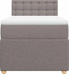 vidaXL Κρεβάτι Boxspring με Στρώμα Taupe 100 x 200 εκ. Υφασμάτινο