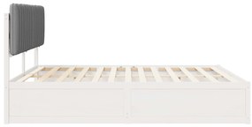 vidaXL Σκελετός Κρεβατιού με Επενδεδυμένο Κεφαλάρι Ανοιχτό γκρι