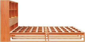 vidaXL Κρεβάτι Βιβλιοθήκη Χωρίς Στρώμα Καφέ 200x200 εκ Μασίφ Πεύκο