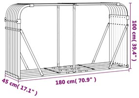 Ξυλοθήκη Αν. Καφέ 180x45x100 εκ. από Γαλβανισμένο Ατσάλι - Καφέ